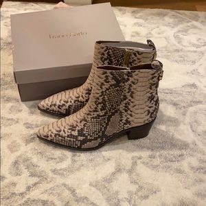 Booties- faux snakeskin